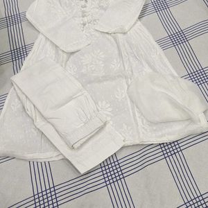 White Chaikkari Set 4-5 Year Girl