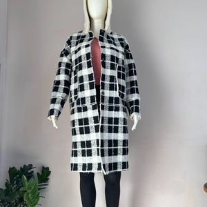 Unisex Plaid Overcoat With Inner Teddy Lining