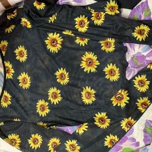 Shein Mesh Sunflower Top