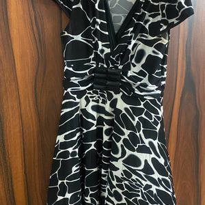 Zebra Print Flared Dress