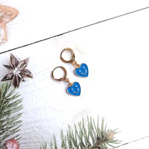 Blue Heart Earrings