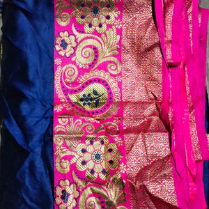 Self Design Banarasi Cotton Silk Saree Multicolor