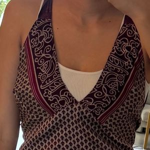 Ethnic Tie Halter Blouse / Top