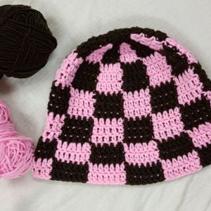 Handmade Checkered Bucket Hat