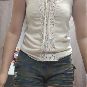 Beige Scullers Top