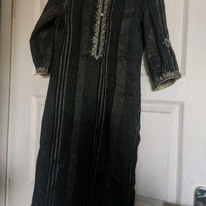 Black And Golden Kurti