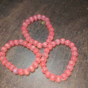 Pink Glass Bracelet (Pack Of 1)