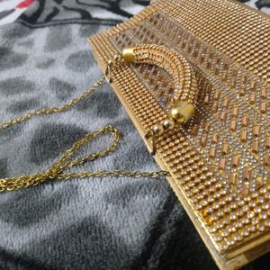 Golden Diamond Purse Clutches