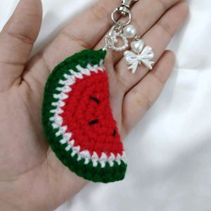 ⊹˚₊ cute crochet watermelon keychain ₊˚⊹