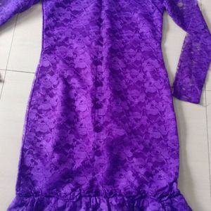 Women's Purple One Piece With Full Sleeves, Fully