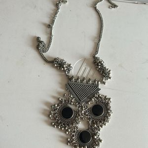 Oxidised Long Neck Piece