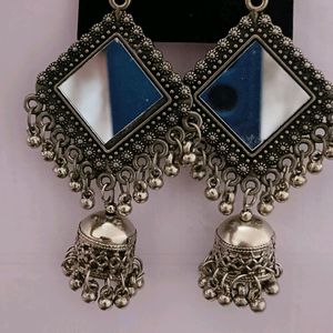 Oxidised Mirror Earrings