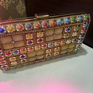 Bridal Stone Clutch Bag