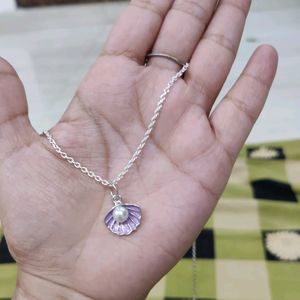 Lavender Sheep Pendant With Silver Color Chain