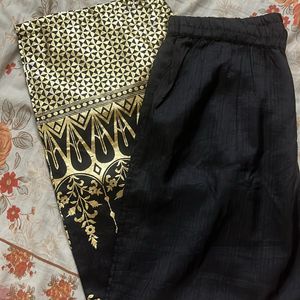 Black And Golden Plazo New Condition