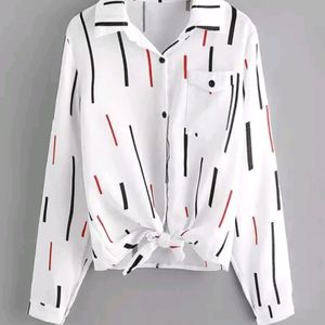 White Shirt With Knot For Women