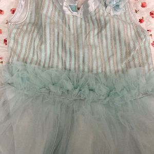 Sky Blue Frock For Kids