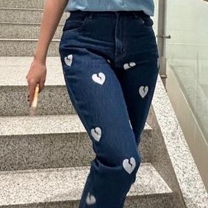 Sassfras Blue Heart Denim Jeans