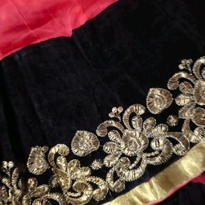 Pink Ghagra Black Border