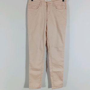 Peach Printed Skinny Fit Casual Pant (Women)