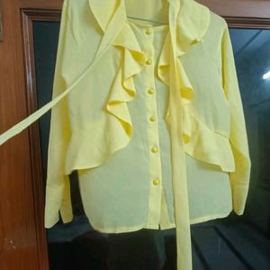 New Georgett  Yellow Women Top