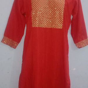 Red Sequin Kurta💖