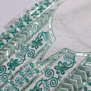 Neck Embroidery Patch White Rama Green New