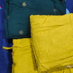 Mehendi And Mustard Yellow Kurta Plazzo Set