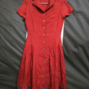 Casual Women's Red Midi Dress