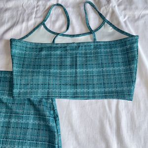 Women Top and Bottom green Co-ord