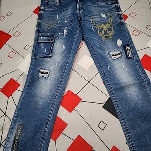 Skull💀 Straight Jeans👖 for PARTY , OCCASIONS