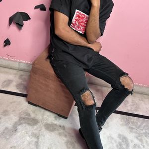 black korean denim boy jeans