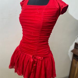 Red Ruched Dress