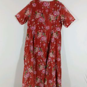 Rust Printed Kurta (Women)