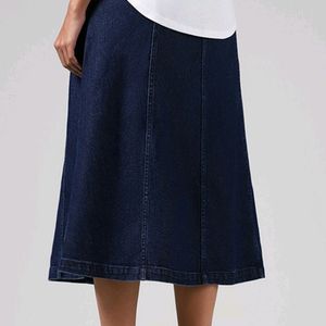 Blue Button-down denim Skirt