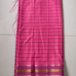 Pinkish Rose Poly Silk Saree New