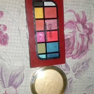 Eyeshadow Palette And Highlighter Combo