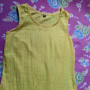 Women's Yellow "Sleeveless'' Kurta 💛