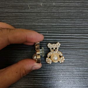 Croc Charms - Golden Teddy Bear