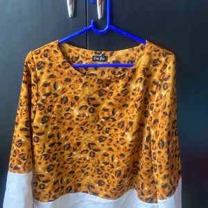 Statement Animal Print Cape Top