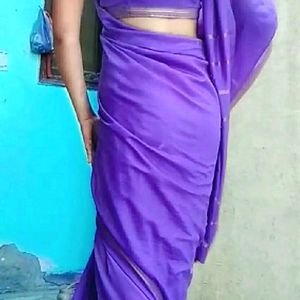 Purple silk saree