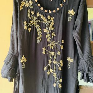 Black Kurti Stone Work