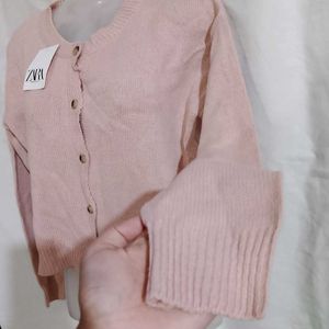 Nude Pink Korean Cardigan