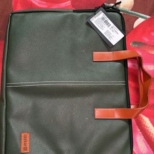 Spykar Green Leather Laptop Bag- New With Tag