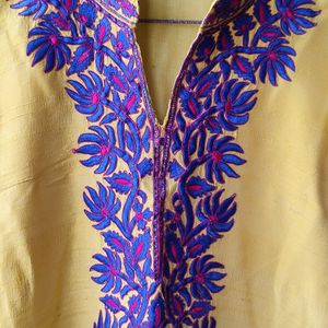 Embroidered Raw Silk Kurta