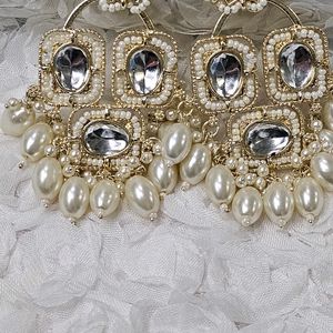 Trending Golden Earrings with Pearls.