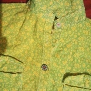 Green Shirt Type Frock