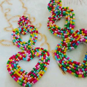 New Colourful Heart Earings