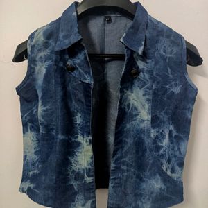 Navy Blue Shaded Jacket For Women