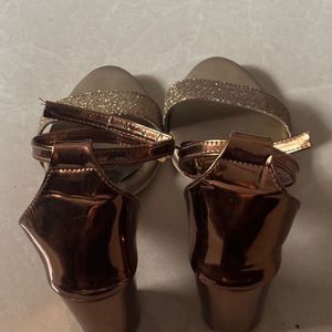 New Golden Women's Heeled Sandals